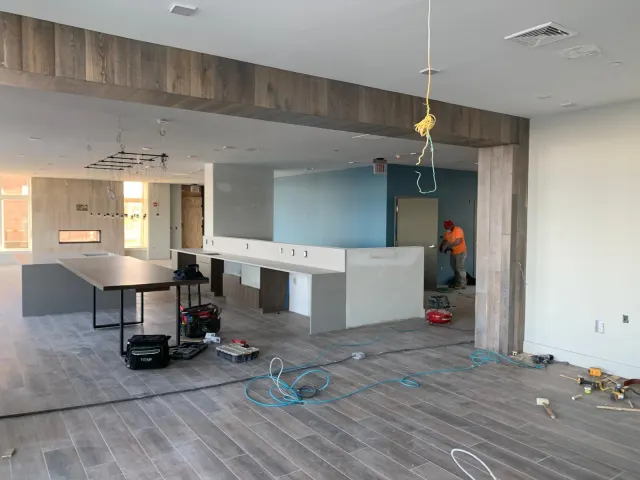 Commercial interior work in progress