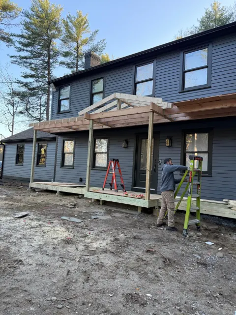 Porch framing in progress