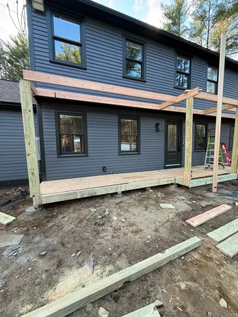 Deck framing in progress