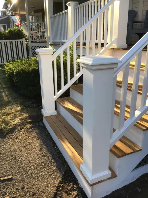 Porch stairs and railing